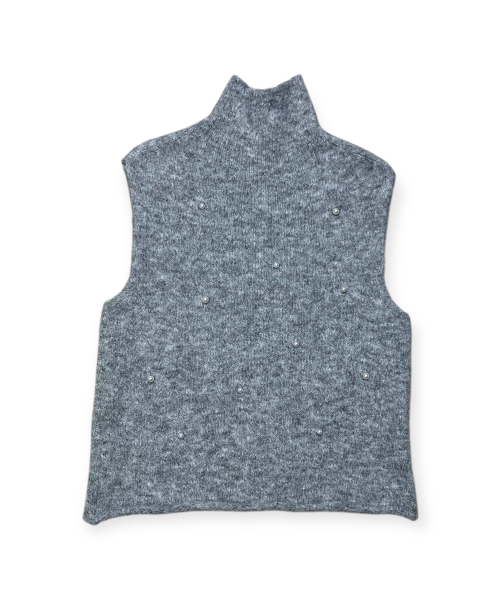 BORN SLIPPY(ボーンスリッピー)の「Snow Pearl Stud High-Neck Knit Vest (Gray)(ベスト・レディース・その他・FREE)」の4枚目の写真