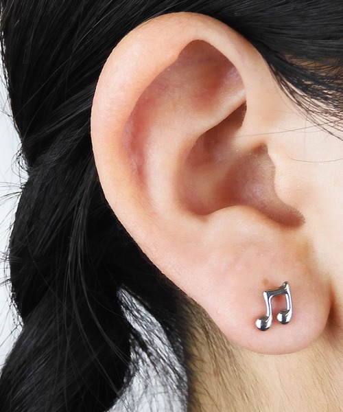 gargle（ガーグル）の「gargle ガーグル：STAINLESS ステンレスシリーズ　音符2　ミュージック　音楽　ピアス（ピアス（両耳用）・レディース・シルバー/ゴールド・FREE）」の10枚目の写真