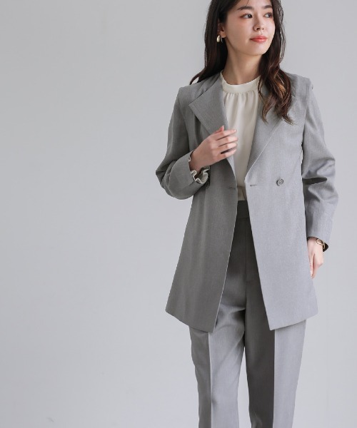 White Collection(ホワイトコレクション)の「【 美脚が叶う 】 ライトモククロス・センタープレスワイドストレートパンツ(その他パンツ・レディース・グレイッシュベージュ/グレー/ネイビー・L/M/S)」の17枚目の写真