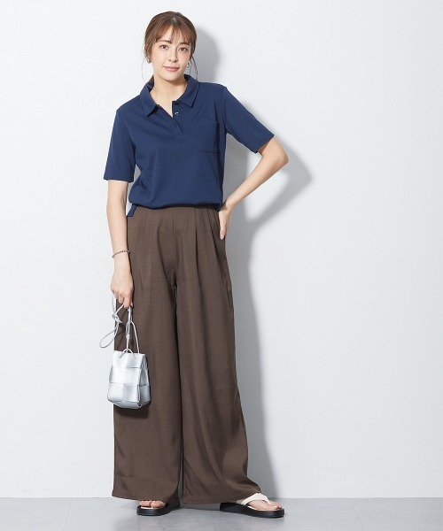 slattgir(スラットジール)の「高身長 ペン差し半袖ポロシャツ(吸汗速乾・UVカット)(トールサイズ)(ポロシャツ・レディース・ネイビー/ライトグレー/ブラック/オフホワイト・TL/TM/T5L/T4L/T3L/TLL)」の22枚目の写真