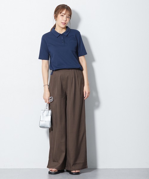 slattgir(スラットジール)の「高身長 ペン差し半袖ポロシャツ(吸汗速乾・UVカット)(トールサイズ)(ポロシャツ・レディース・ネイビー/ライトグレー/ブラック/オフホワイト・TL/TM/T5L/T4L/T3L/TLL)」の18枚目の写真