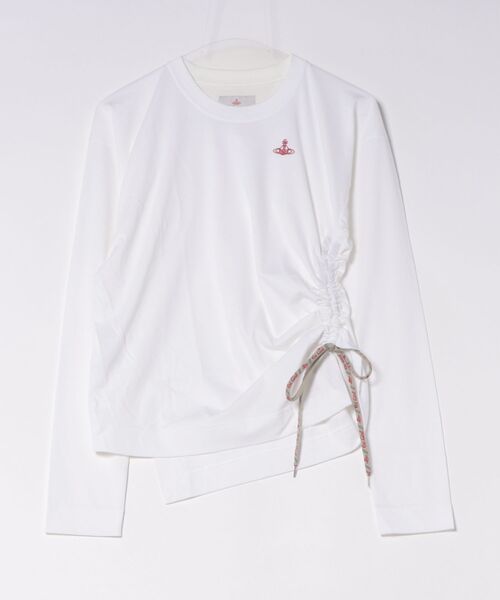 Vivienne Westwood(ヴィヴィアンウエストウッド)の「オーガニックドライ天竺ドローストリングギャザーLSトップ(Tシャツ/カットソー・レディース・ブラック/ホワイト・FREE)」の2枚目の写真