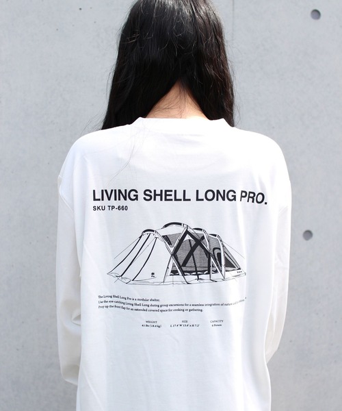 Snow Peak(スノーピーク)の「【オンライン限定】Living Shell Long Pro. L/S Tshirt 長袖 ロンT Tシャツ(Tシャツ/カットソー・メンズ・オフホワイト/ブラック・XXL/XL/L/M/S)」の2枚目の写真