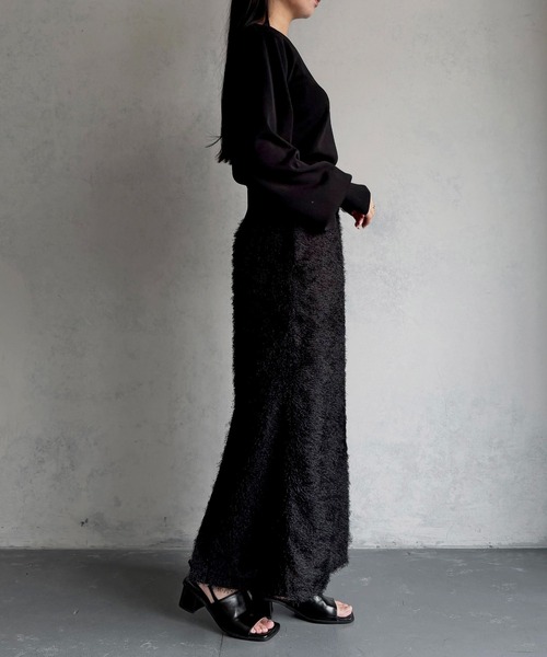 &g'aime（アンジェム）の「【&ｇ'aime 】シアーラインニット　Sheer Line Knit（ニット/セーター・レディース・ブルー/グレー/ブラック・FREE）」の13枚目の写真