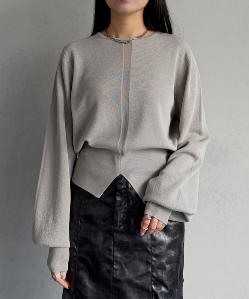 &g'aime（アンジェム）の「【&ｇ'aime 】シアーラインニット　Sheer Line Knit（ニット/セーター・レディース・ブルー/グレー/ブラック・FREE）」の15枚目の写真