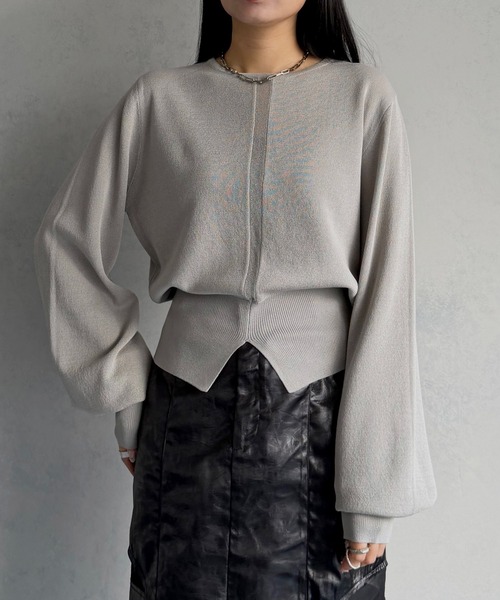 &g'aime（アンジェム）の「【&ｇ'aime 】シアーラインニット　Sheer Line Knit（ニット/セーター・レディース・ブルー/グレー/ブラック・FREE）」の17枚目の写真