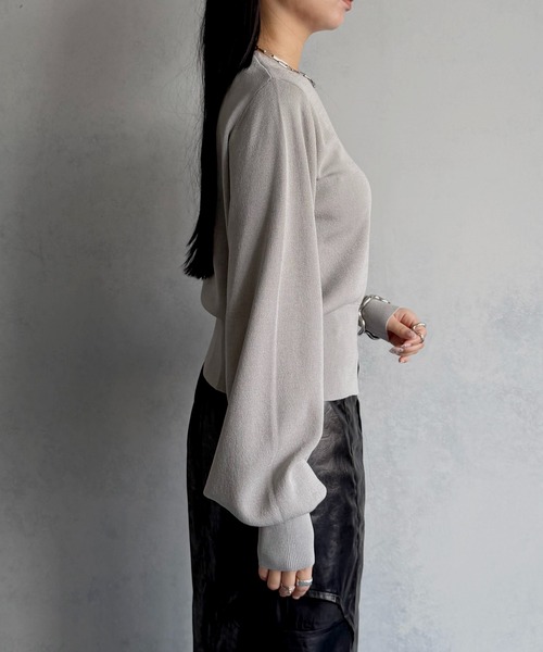 &g'aime（アンジェム）の「【&ｇ'aime 】シアーラインニット　Sheer Line Knit（ニット/セーター・レディース・ブルー/グレー/ブラック・FREE）」の19枚目の写真