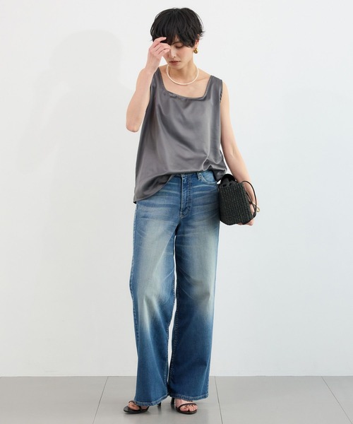 BARNYARDSTORM（バンヤードストーム）の「BARNYARDSTORM / サテンタンク / ハンドウォッシャブル（タンクトップ・レディース・チャコールグレー/ホワイト系その他・FREE）」の14枚目の写真