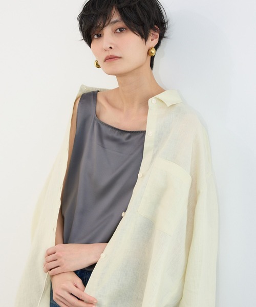 BARNYARDSTORM（バンヤードストーム）の「BARNYARDSTORM / サテンタンク / ハンドウォッシャブル（タンクトップ・レディース・チャコールグレー/ホワイト系その他・FREE）」の18枚目の写真