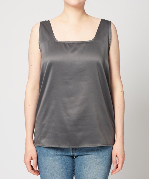 BARNYARDSTORM（バンヤードストーム）の「BARNYARDSTORM / サテンタンク / ハンドウォッシャブル（タンクトップ・レディース・チャコールグレー/ホワイト系その他・FREE）」の20枚目の写真