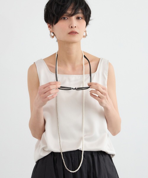 BARNYARDSTORM（バンヤードストーム）の「BARNYARDSTORM / サテンタンク / ハンドウォッシャブル（タンクトップ・レディース・チャコールグレー/ホワイト系その他・FREE）」の4枚目の写真