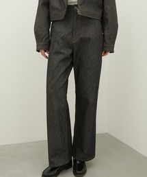 【LA PEAU DE GEM】high waist straight denim pants/ハイウエストストレートデニムパンツ