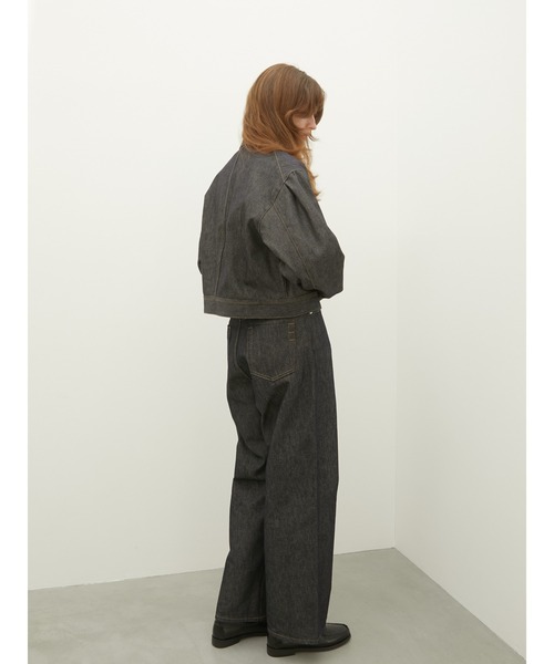 LA PEAU DE GEM（ラポドゥジェム）の「【LA PEAU DE GEM】high waist straight denim pants/ハイウエストストレートデニムパンツ（デニムパンツ・レディース・ブルー・SMALL/MEDIUM）」の6枚目の写真
