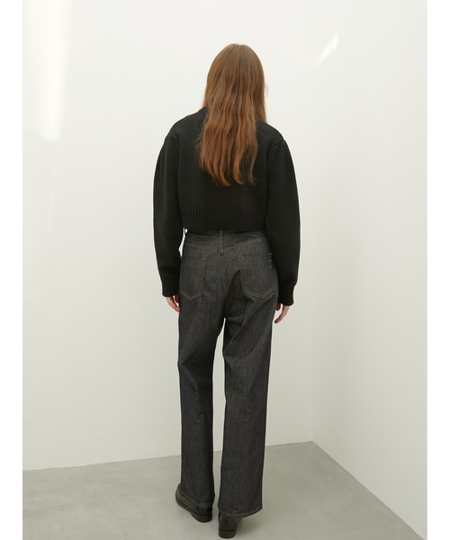 LA PEAU DE GEM（ラポドゥジェム）の「【LA PEAU DE GEM】high waist straight denim pants/ハイウエストストレートデニムパンツ（デニムパンツ・レディース・ブルー・SMALL/MEDIUM）」の9枚目の写真