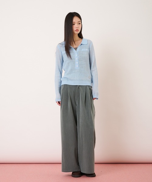 hazyl(ヘイジル)の「2 tuck straight wide slacks / ツータックストレートワイドスラックス(その他パンツ・レディース・グレー系その他/ベージュ・MEDIUM/SMALL)」の16枚目の写真