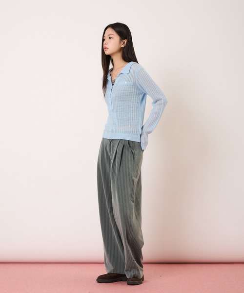 hazyl(ヘイジル)の「2 tuck straight wide slacks / ツータックストレートワイドスラックス(その他パンツ・レディース・グレー系その他/ベージュ・MEDIUM/SMALL)」の17枚目の写真