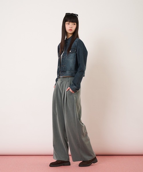 hazyl(ヘイジル)の「2 tuck straight wide slacks / ツータックストレートワイドスラックス(その他パンツ・レディース・グレー系その他/ベージュ・MEDIUM/SMALL)」の3枚目の写真