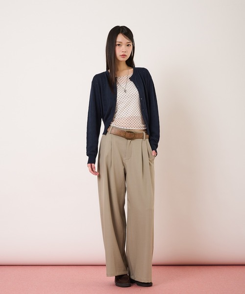 hazyl(ヘイジル)の「2 tuck straight wide slacks / ツータックストレートワイドスラックス(その他パンツ・レディース・グレー系その他/ベージュ・MEDIUM/SMALL)」の9枚目の写真