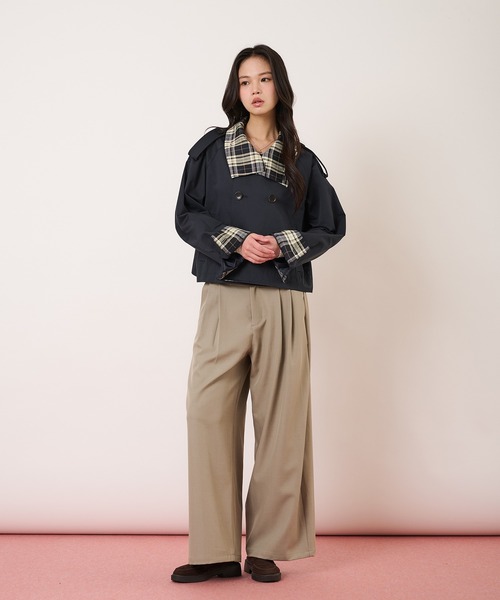 hazyl(ヘイジル)の「2 tuck straight wide slacks / ツータックストレートワイドスラックス(その他パンツ・レディース・グレー系その他/ベージュ・MEDIUM/SMALL)」の22枚目の写真
