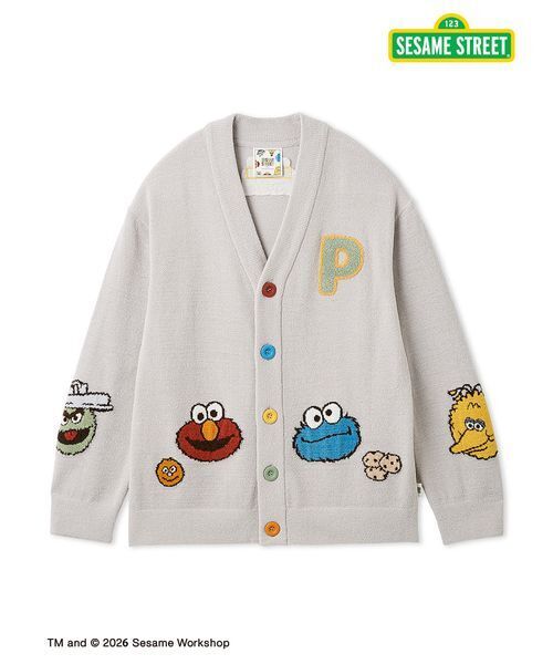 SESAME STREET】【HOMME】エアリーモコアップリケカーディガン（ルーム