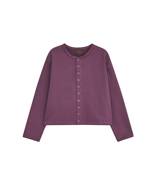 DEFGARMENTS（デフグラメンツ）の「SNAP BUTTON GARDIGAN [3COLOR]（カーディガン/ボレロ・レディース・パープル/アイボリー/チャコール・F）」の3枚目の写真