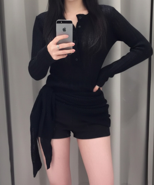 VIVID LADY(ビビッドレディー)の「ヘンリネックニット×ストール 2点セット(ニット/セーター・レディース・グレー/ブラック/アイボリー・FREE)」の13枚目の写真