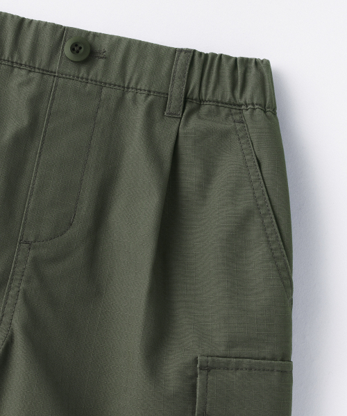 MUSINSA STANDARD KIDS（ムシンサスタンダードキッズ）の「リップストップバンディングカーゴショーツ[セージグリーン]（その他パンツ・レディース・その他・100/110/120/130/140/150/160）」の4枚目の写真