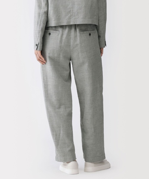 MUJI Labo(ムジラボ)の「〔MUJI Labo〕婦人 リネンコットンヘリンボーンタックワイドパンツ(その他パンツ・レディース・グレー・S/M/L/XL)」の7枚目の写真
