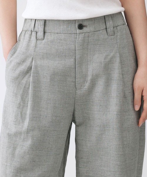 MUJI Labo(ムジラボ)の「〔MUJI Labo〕婦人 リネンコットンヘリンボーンタックワイドパンツ(その他パンツ・レディース・グレー・S/M/L/XL)」の6枚目の写真