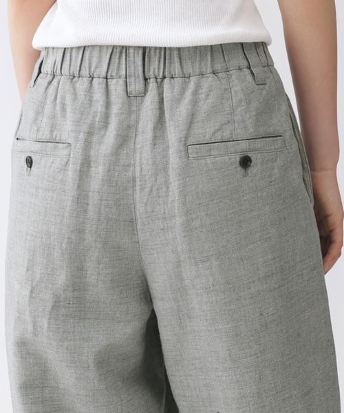 MUJI Labo(ムジラボ)の「〔MUJI Labo〕婦人 リネンコットンヘリンボーンタックワイドパンツ(その他パンツ・レディース・グレー・S/M/L/XL)」の5枚目の写真