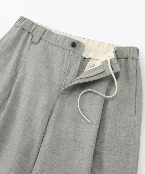 MUJI Labo(ムジラボ)の「〔MUJI Labo〕婦人 リネンコットンヘリンボーンタックワイドパンツ(その他パンツ・レディース・グレー・S/M/L/XL)」の4枚目の写真