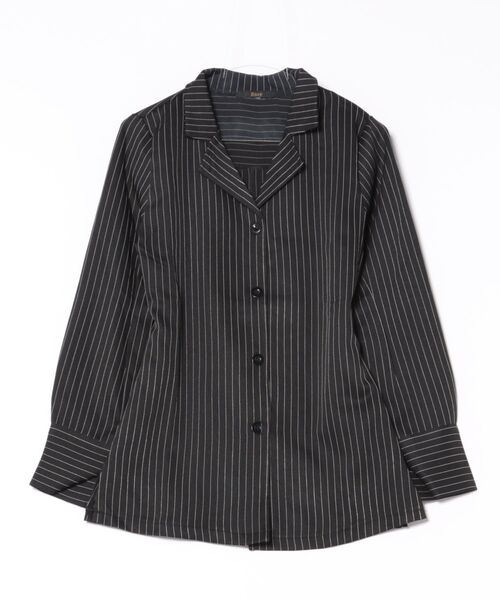 Ritzy（リッツィー）の「ピンストライプブレザーワンピース（シャツ/ブラウス・レディース・ブラック・M）」の11枚目の写真