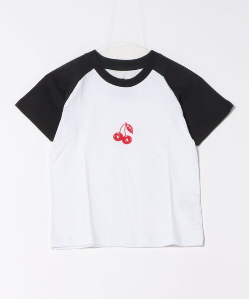 RVCA(ルーカ)の「RVCA/ルーカ クロップドTシャツ レディース ROAM RAGLAN CROPPED BABY BG043204(Tシャツ/カットソー・レディース・ホワイト×ブルー/ホワイト×ブラック・M/S)」の7枚目の写真