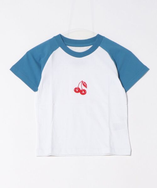 RVCA(ルーカ)の「RVCA/ルーカ クロップドTシャツ レディース ROAM RAGLAN CROPPED BABY BG043204(Tシャツ/カットソー・レディース・ホワイト×ブルー/ホワイト×ブラック・M/S)」の13枚目の写真