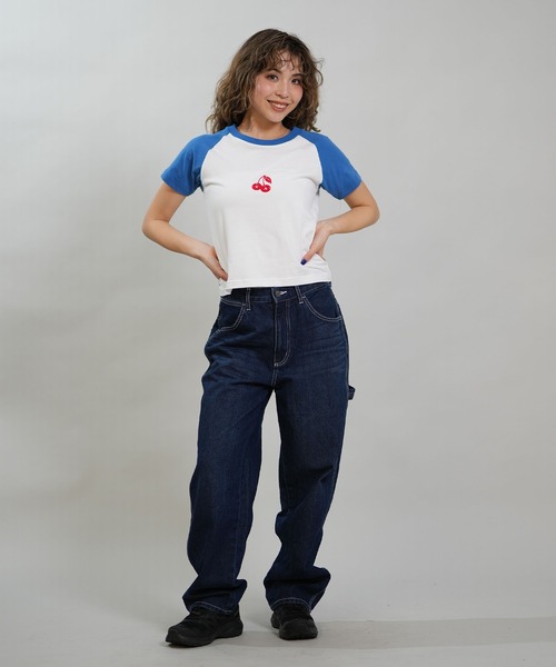 RVCA(ルーカ)の「RVCA/ルーカ クロップドTシャツ レディース ROAM RAGLAN CROPPED BABY BG043204(Tシャツ/カットソー・レディース・ホワイト×ブルー/ホワイト×ブラック・M/S)」の10枚目の写真