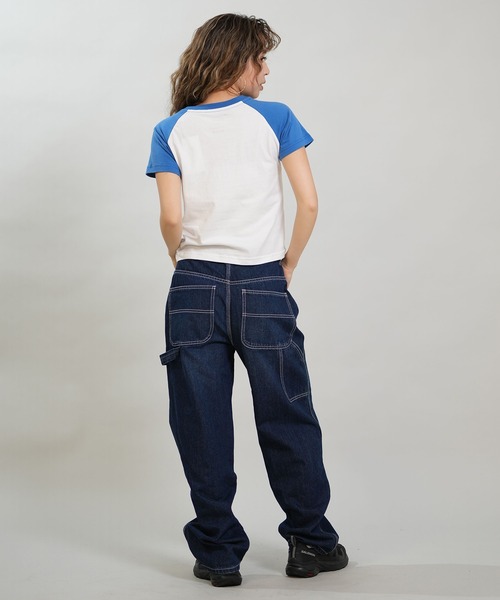 RVCA(ルーカ)の「RVCA/ルーカ クロップドTシャツ レディース ROAM RAGLAN CROPPED BABY BG043204(Tシャツ/カットソー・レディース・ホワイト×ブルー/ホワイト×ブラック・M/S)」の11枚目の写真