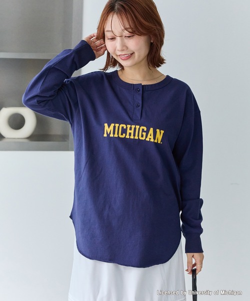 GOOD ROCK SPEED(グッドロックスピード)の「【GOOD ROCK SPEED】カレッジ ヘンリーネックロンT(Tシャツ/カットソー・レディース・ネイビー/グレー・F)」の17枚目の写真