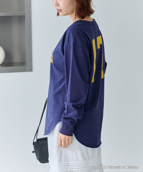 GOOD ROCK SPEED(グッドロックスピード)の「【GOOD ROCK SPEED】カレッジ ヘンリーネックロンT(Tシャツ/カットソー・レディース・ネイビー/グレー・F)」の21枚目の写真