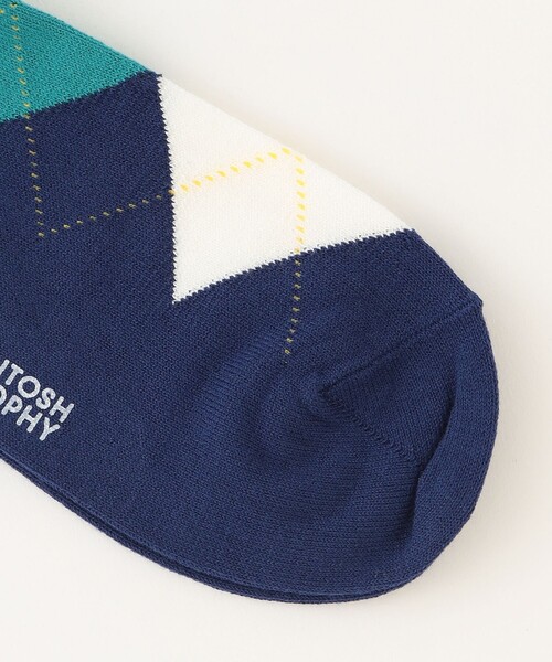 MACKINTOSH PHILOSOPHY（ﾏｯｷﾝﾄｯｼｭ ﾌｨﾛｿﾌｨｰ）の「フロントアーガイル カジュアルソックス（ソックス/靴下・メンズ・ダークネイビー/グレー系その他・FREE）」の5枚目の写真