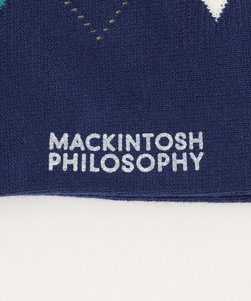 MACKINTOSH PHILOSOPHY（ﾏｯｷﾝﾄｯｼｭ ﾌｨﾛｿﾌｨｰ）の「フロントアーガイル カジュアルソックス（ソックス/靴下・メンズ・ダークネイビー/グレー系その他・FREE）」の6枚目の写真