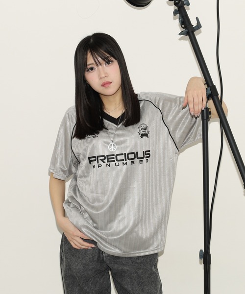 FUNALIVE（ファンアライブ）の「ユニセックス ロゴ 半袖 ゲームシャツ（Tシャツ/カットソー・メンズ・ネイビー/ライトブルー/ブラック/グレー/グレー系/ブラック系/ネイビー系・L/LL/M）」の4枚目の写真