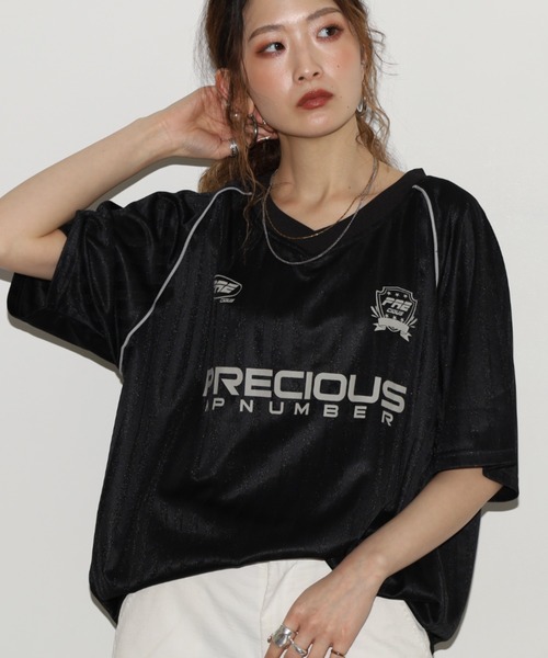 FUNALIVE（ファンアライブ）の「ユニセックス ロゴ 半袖 ゲームシャツ（Tシャツ/カットソー・メンズ・ネイビー/ライトブルー/ブラック/グレー/グレー系/ブラック系/ネイビー系・L/LL/M）」の2枚目の写真