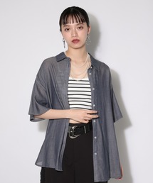 シアーデニムショートスリーブシャツ
