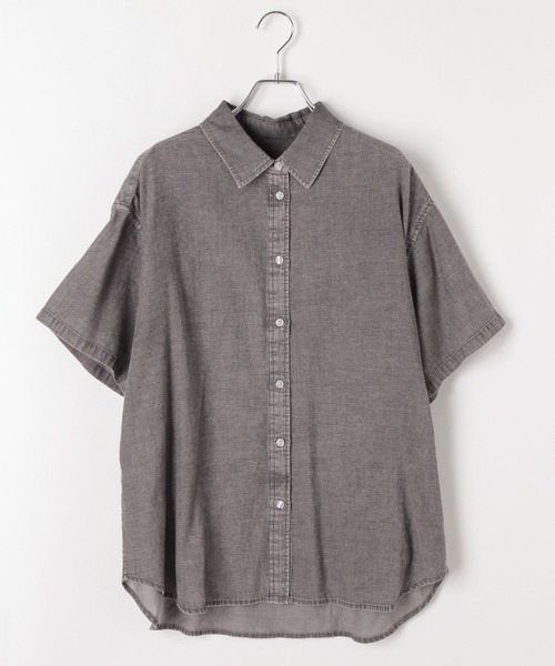 PAGEBOY（ページボーイ）の「シアーデニムショートスリーブシャツ（シャツ/ブラウス・レディース・ブラック系その他/ブルー系その他/インディゴブルー・FREE）」の8枚目の写真