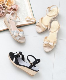 JELLY BEANS（ジェリービーンズ）の「2WAYバイカラーリボンウェッジサンダル(204-62076)JELLY BEANS(ジェリービーンズ)（サンダル）」