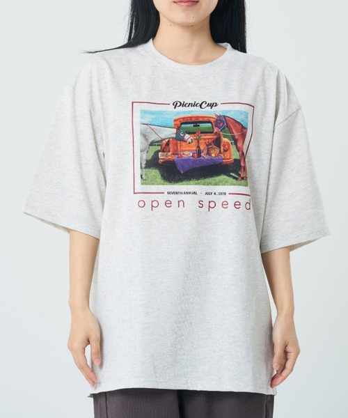 CORISCO(コリスコ)の「ピクニックアニマル柄TEE(M1)(Tシャツ/カットソー・メンズ・オートミール/チャコールグレー/ブラック/ホワイト・X-LARGE/LARGE/MEDIUM)」の4枚目の写真