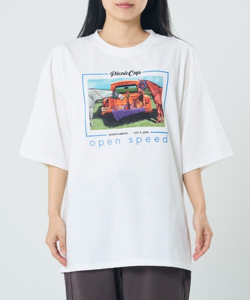 CORISCO(コリスコ)の「ピクニックアニマル柄TEE(M1)(Tシャツ/カットソー・メンズ・オートミール/チャコールグレー/ブラック/ホワイト・X-LARGE/LARGE/MEDIUM)」の2枚目の写真