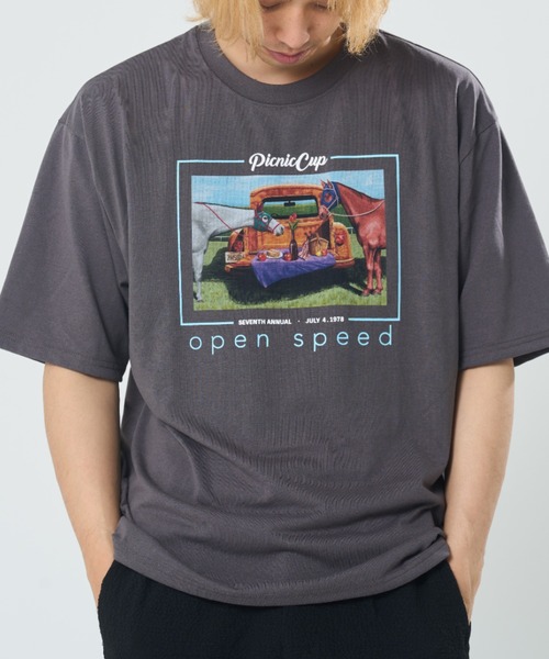 CORISCO(コリスコ)の「ピクニックアニマル柄TEE(M1)(Tシャツ/カットソー・メンズ・オートミール/チャコールグレー/ブラック/ホワイト・X-LARGE/LARGE/MEDIUM)」の1枚目の写真