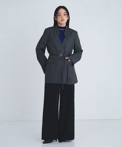 UNITED TOKYO（ユナイテッドトウキョウ）の「【新作】スタンドカラーテーラードジャケット｜オフィスカジュアル/オケージョン/春服（テーラードジャケット・レディース・ブラウン/マルチ・1/2）」の7枚目の写真