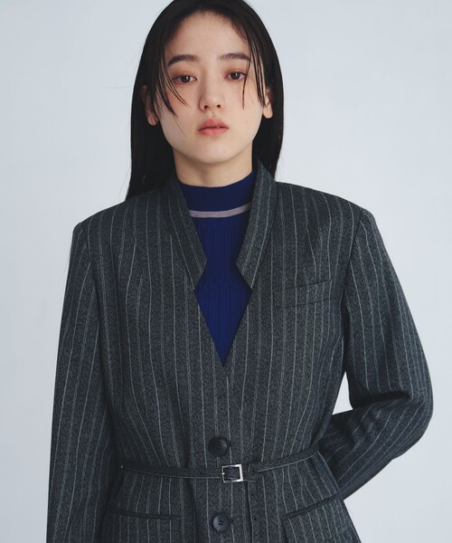 UNITED TOKYO（ユナイテッドトウキョウ）の「【新作】スタンドカラーテーラードジャケット｜オフィスカジュアル/オケージョン/春服（テーラードジャケット・レディース・ブラウン/マルチ・1/2）」の11枚目の写真